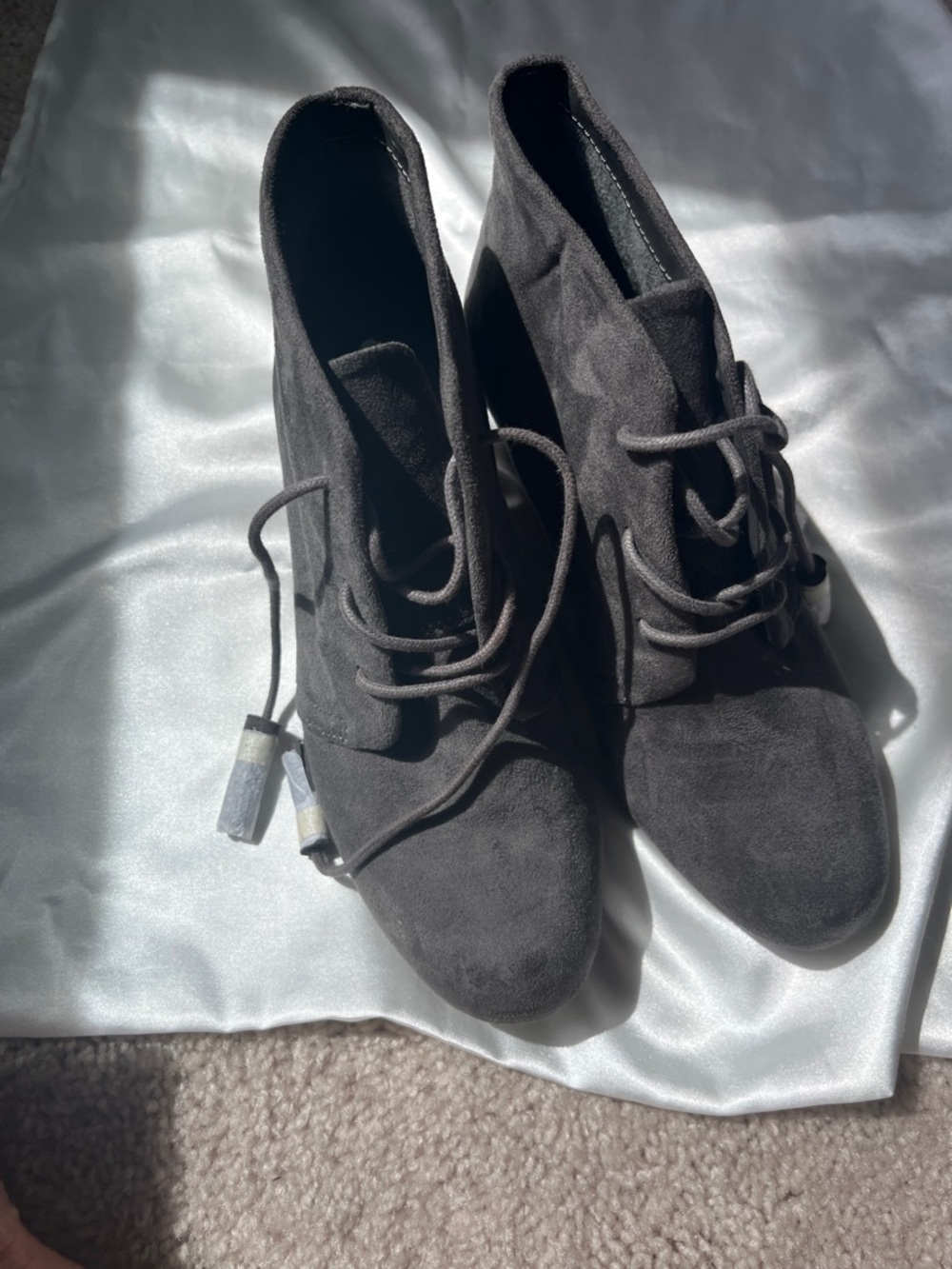 Dr. Scholl's Black Lace-Up Suede Ankle Boots
